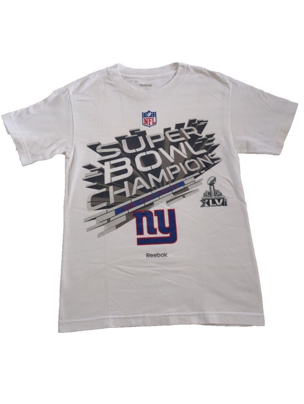 NFL Team Apparel Super Bowl XLVI New York Giants Champions T-Shirt Mens S NWOT